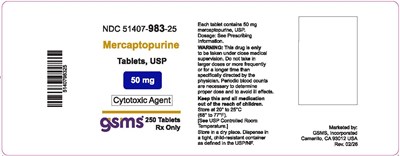 51407-983-25ol (Mercaptopurine Tablets 50 mg)